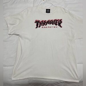 Thrasher White Tee with Red Logo